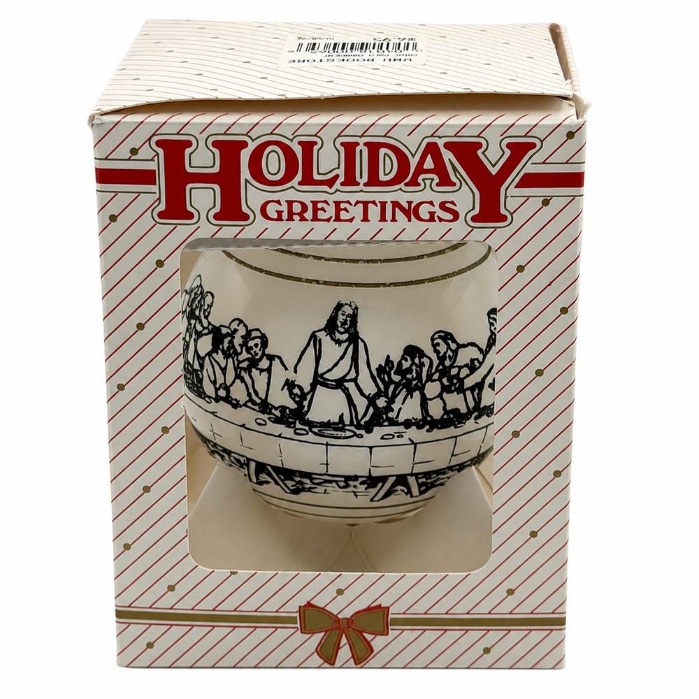 Ornaments Unlimited Last Supper Satin Glass Christmas Ornament Box Made USA 1996